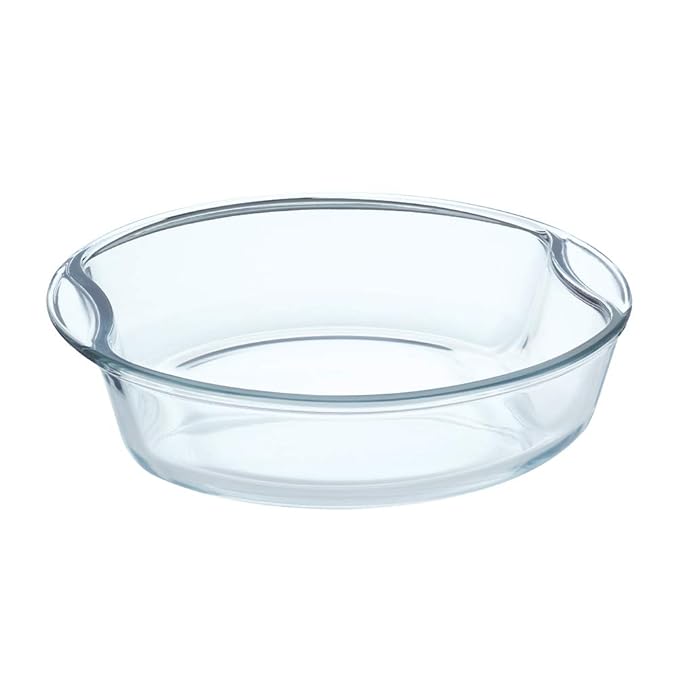 Borosil Round Glass Baking Dish | 2.5 Litres | Microwave Safe & Oven Safe | Transparent | 1 Piece