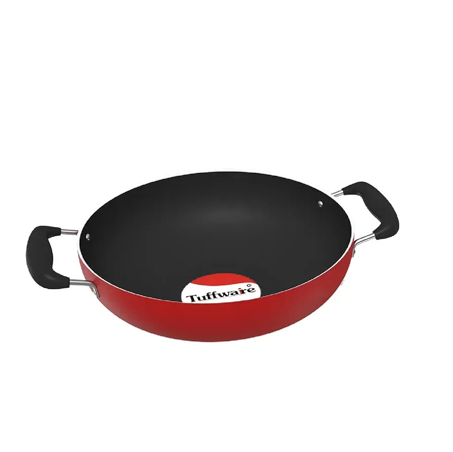 Tuffware Non-Stick Deep Kadai with Stainless Steel Lid,Induction Base, 3 Liters, 3mm Thick, PFOA Free, 3 Layer Greblon Coating | 1 Year Warranty