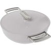 Ember Cookware Arcilla Ceramic Non Stick Kadai 24cm | Metallic Lid | Stainless Steel Handles | Grey