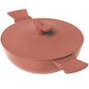Ember Cookware Arcilla Ceramic Non Stick Kadai 24cm | Metallic Lid | Matching Handles | Florence Series | Terracotta