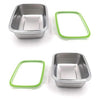 Femora Lunch Box High Steel Rectangle Heavy Duty Airtight Leakproof Unbreakable Storage Container With Lock Lid | 2800 Ml | Set of 2 | Silver