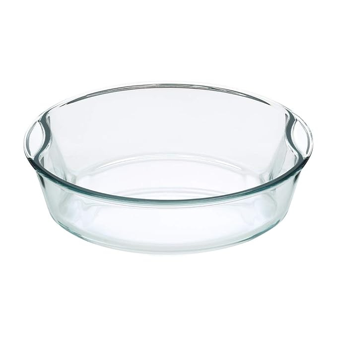 Borosil Round Glass Baking Dish | 1.5 Litres | Microwave Safe & Oven Safe | Transparent | 1 Piece of Round Baking Dish