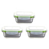 Femora Lunch Box High Steel Rectangle Heavy Duty Airtight Leakproof Unbreakable Container With Lock Lid | 3800 Ml | Set of 3