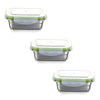 Femora Lunch Box High Steel Rectangle Heavy Duty Airtight Leakproof Unbreakable Storage Container With Lock Lid | 2800 Ml | Set of 3
