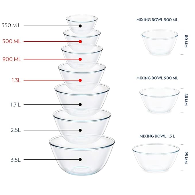 Borosil Glass Serving & Mixing Bowls With Lids | Oven & Microwave Safe Bowls | Set of 3