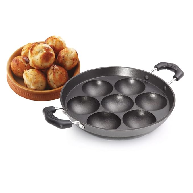 Premier Induction Base Non Stick Paniyaram Pan Black - 817 gms