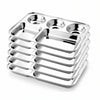 KC Stainless Steel Partition Plate 5 in 1 Bhojan Thali Compartment Dinner Plate - Set of 6