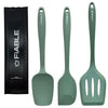 Fiable Premium Big Silicone Spatula for Cooking Set of 3 High Heat Resistant Green