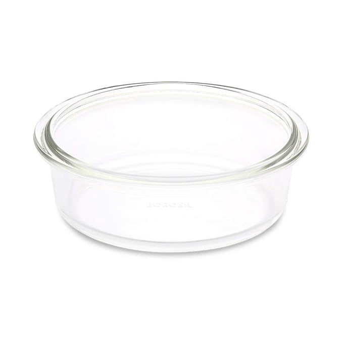 Borosil Glass Round Cake Dish | 1.4 Liters | Easy Grip | Transparent