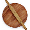 The Gifti Wooden Rolling Board Chakla for Roti Single Piece Solid Wood Medium 10 Inch