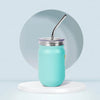Anko Insulated Stainless Steel Sipper with Steel Straw | Leak Proof | 420 ML | Aqua