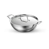 Tramontina Aeion Triply 26cm 3.7L Kadai with SS 304 Lid Healthy Kadhai for Curry Deep Fry