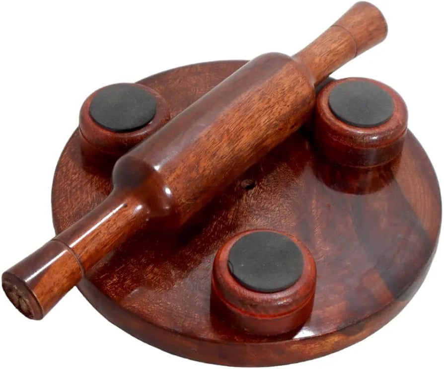 S S Wood Nation Wooden Chakla Belan Set for Roti Making Sheesham Wood ...