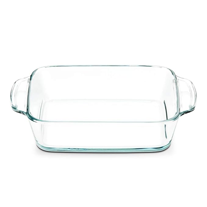 Borosil Square Glass Baking Dish With Handle | Microwave Safe & Oven Safe | 800 Ml | Transparent