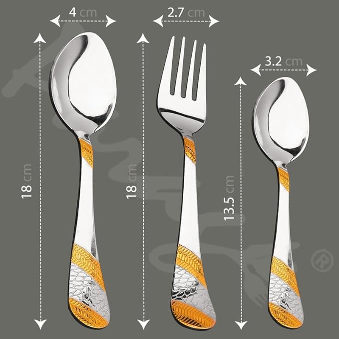 Parage 18 Pieces Premium Stainless Steel Golden Cutlery Set Imperial Gold