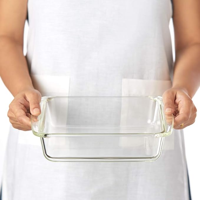 Borosil Glass Square Dish 2.0 L With Handle | Easy Grip | 2.3 Liter