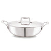 Cello Tri-Ply Stainless Steel Kadhai with Glass Lid Induction Compatible - 30CM-6L