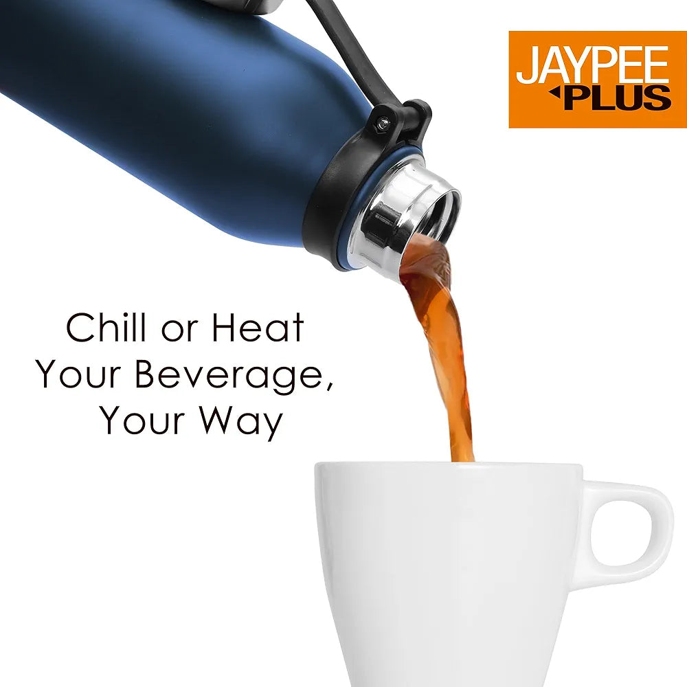 Jaypee Plus Charlie Stainless Steel Water Bottle,Long Hours Hot and Cold Water Bottle| Leak Proof | Office Bottle | Gym Bottle | Hiking | Trekking | Travel Bottle 500 ml, Blue