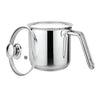 Prabha Heavy Gauge Stainless Steel Milk Pot Milk Boiler 14Cm Diameter Pot 1.8 L with Glass Lid