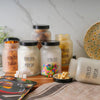Femora Kitchen Storage Jars Frosted Glass Jar With Steel Lid Air Tight Jar | 1000 Ml | Pack of 4 | Black Lid
