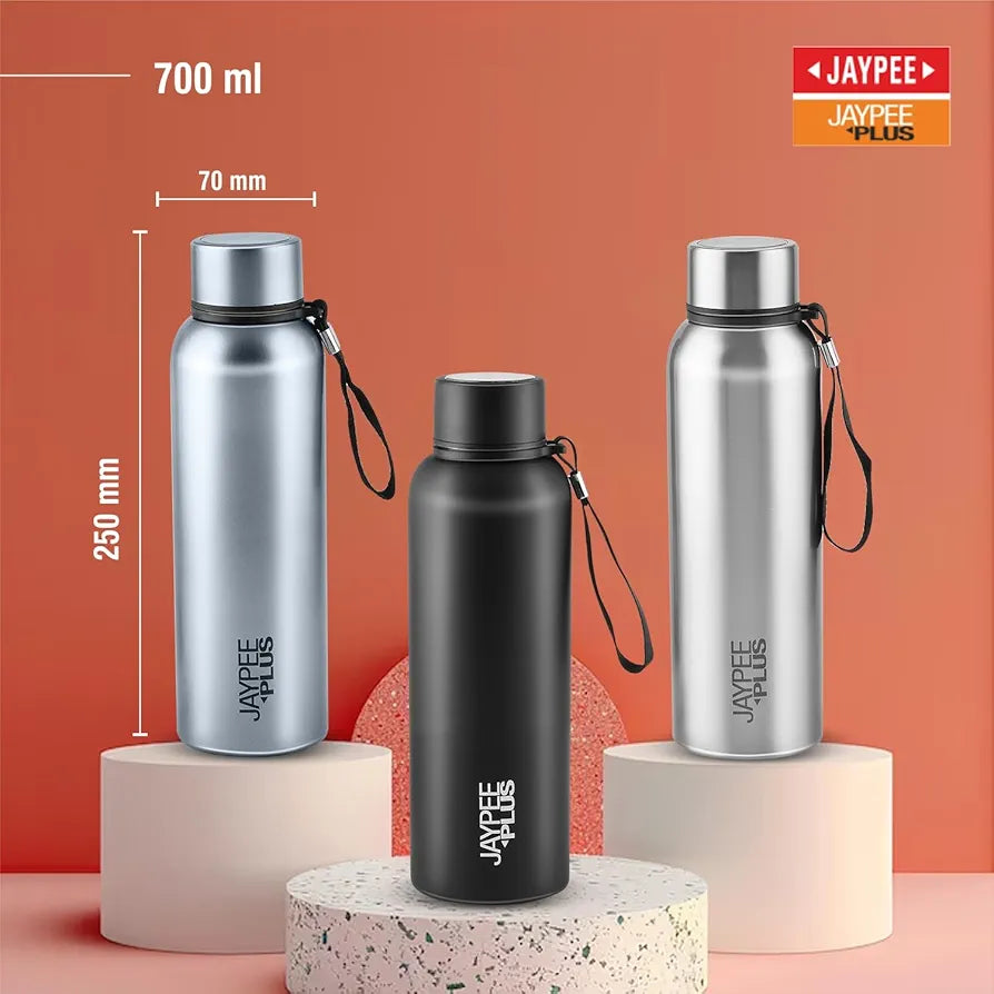 Jaypee Plus Vogue Stainless Steel Double Wall Thermosteel 650 ml Water Bottle ISI Certified Vaccum Insulated 24 hr Hot and Cold Water Bottle|Anti Skid Leakproof Bottle Office, Gym,Trekking,Matt