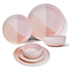 Anko Stoneware Pink Dip Glazed 12 Pieces Solid Dinner Set for 4 4 Dinner Plates 4 Side Plates 4 Bowls