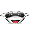 Camro Tripro Triply Signature Kadhai with lid 28 cm 4.4 Liters Capacity Stainless Steel Lid for Curry