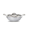 Fackelmann Triply Stainless Steel Kadai with Designer Lid 24 cm 2.50 litres Silver