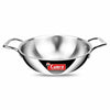 Camro Triply Artisian Kadhai 34 Cm 8 Liters kadhai Steel Stainless Kadhai for Deep Frying