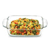 Borosil Square Glass Baking Dish With Handle | Microwave Safe & Oven Safe | 800 Ml | Transparent