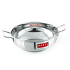 Hazel Stainless Steel Induction Bottom Kadhai, 22 cm, Silver