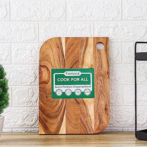 Femora Vegetable Acacia Wood Chopping Board Anti Bacterial Seasoned With Organic Mineral Oil Rectangular Shape | 34 X 24 Cm