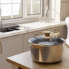 Lifelong Triply Polished Stainless Steel Saucepan with Glass Lid