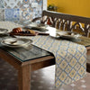 Oak & Lily Table Runner in Yellow & Grey Print Washable 4 Seater & 6 Seater Dining Center