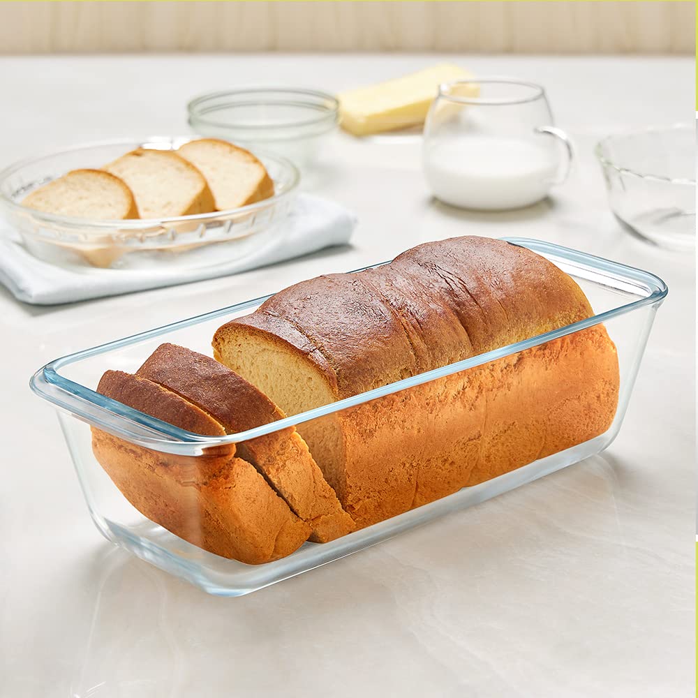 Borosil Glass Loaf Dish Pan | 1.2 Litres | Transparent