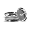 Jaggery Stainless Steel Heavy Gauge Medium Halwa Plates with Mirror Finish 12.5 cm Dia 3 Pieces Set
