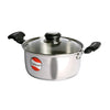 Tuffware Stainless Steel Casserole with Glass Lid 1 Litre, 14 Inch 2.6mm Thick Base Briyani Pot Handi