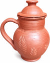 Kuyavan Mudpandam 1.3 Litre Terracotta Clay Water Jug with Lid Natural Cooling