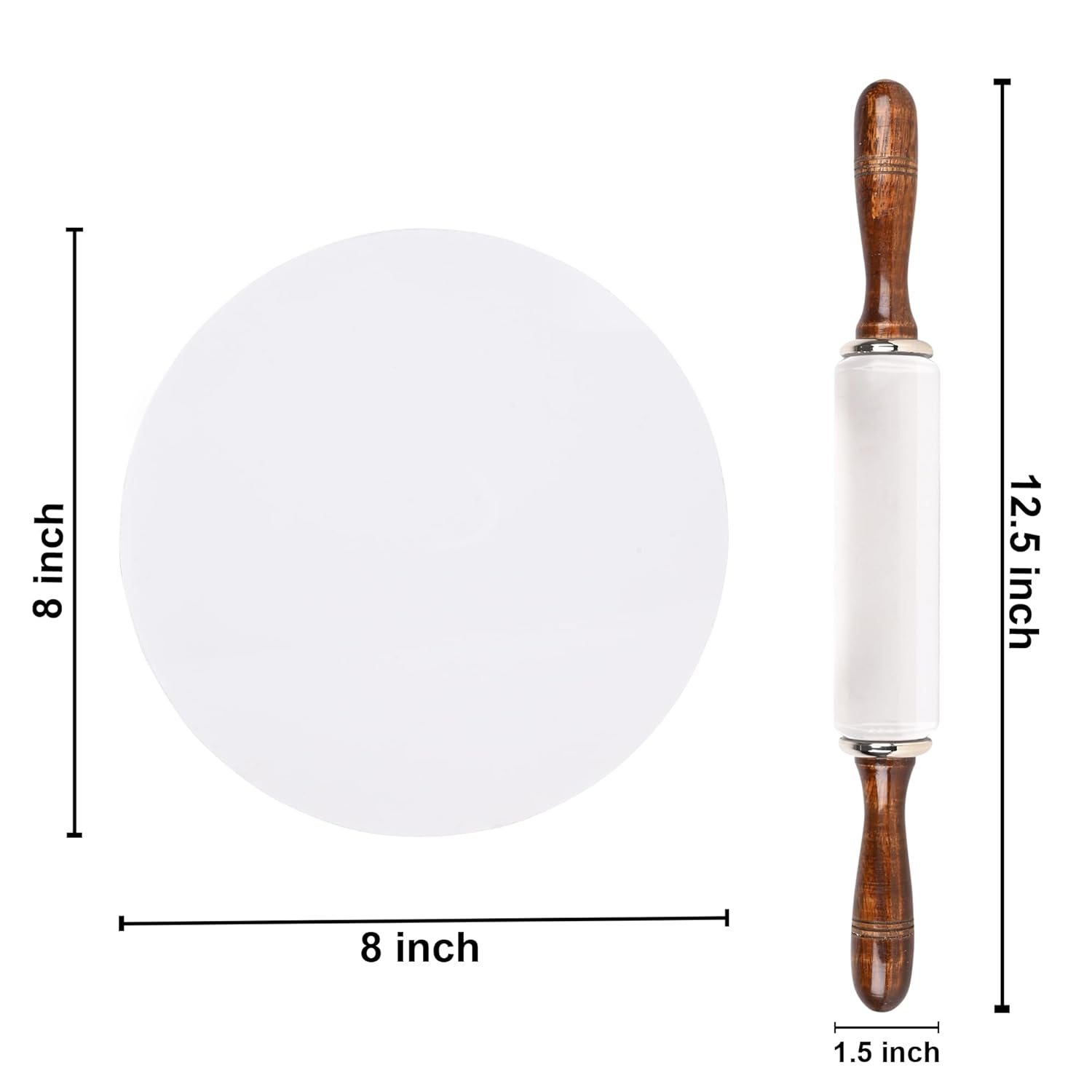 Rollyware White Crystal Roti Roller + Acrylic Chakla chapati Maker ...