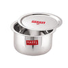 Hazel Alfa Stainless Steel Tope Patila with Lid Premium Heavy Gauge Flat Bottom 19.5 cm, 1.8 Litre, Silver