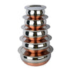 KC Stainless Steel Copper Bottom Kitchen Serving, Cooking Bowl - Set 5-Pieces with Cover