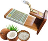 MDT India Polished Real Teak Wood Table Top Manual Coconut Scraper