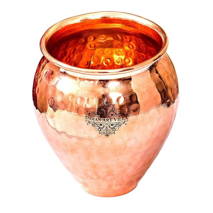 Indian Art Villa Hammered Copper Glass Tumbler Kulhad