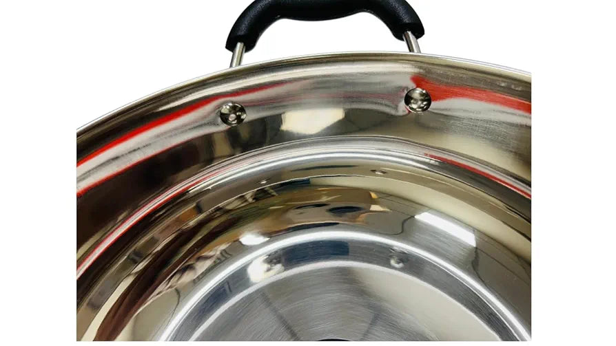 Tuffwaire Stainless Steel Heavy Bottom Kadhai|Three Layer Impact Forged SAS Bottom|Durable|Soft Touch Handles|2.5L|Silver | Induction Friendly | Stainless Steel Kadai | Kadai For Cooking