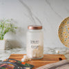 Femora Kitchen Storage Jars Frosted Glass Jar With Steel Lid Air Tight Jar, 1500 Ml | Pack of 4 | Golden Lid