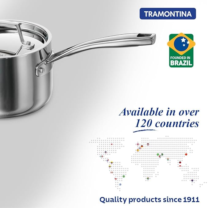 Tramontina Aeion Triply 16cm/2.1 L Sauce Pan with SS 304 Lid
