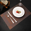 P-Plus International Washable PVC Vinyl Heat Resistant Dinner Table Mats Placement Set of 2 (Brown)