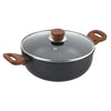 Vinod Zest Plus Die Cast Aluminium Kadhai with Glass Lid - 4 litre | Kadai for Cooking | 5mm Thick | 5 layer Coating