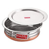 Hazel Copper Bottom Uruli with Lid Urli Vessel Cooking Stainless Steel (2100 Ml)