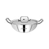 CDM Solitaire Triply Stainless Steel Kadai with S.S Lid  Triply Kadai with Heavy Bottom